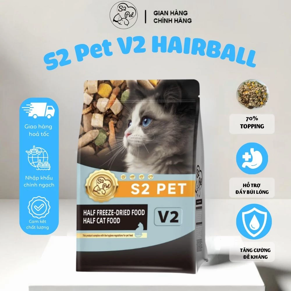 S2 PET V2 5kg Hạt siêu gấp đôi topping, phục hồi toàn diện cho mèo mọi lứa tuổi